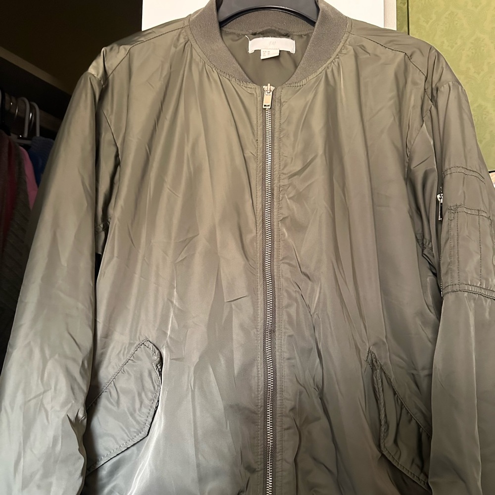 H & M Green Army Bomber Jacket